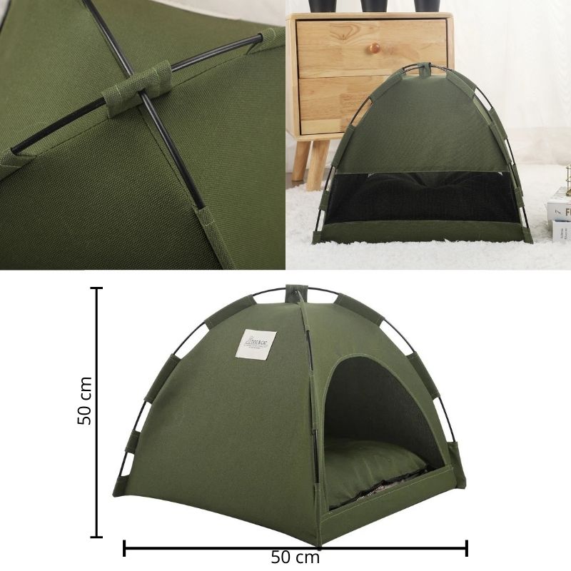 Niche Chat-Tente Verte